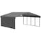 Arrow Storage Products Galvanized Steel Carport, W/ 1-Sided Enclosure, Compact Car Metal Carport Kit, 20'x20'x7', Charcoal CPHC202007ECL1 - alternate 1